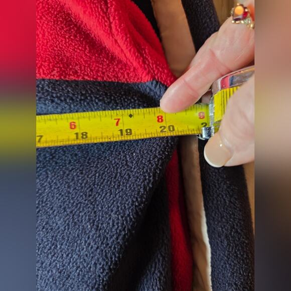 Vtg 90s Y2K Tommy Hilfiger Navy & Red Crewneck Fleece Sweater Embroidered Logo S - Picture 5 of 7